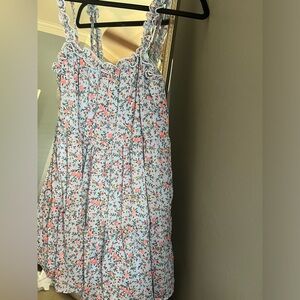 Altar’d State Blue Pink Floral Ruffle Layered Dress